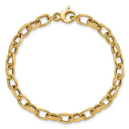 14K Gelbgold Poliert Fantasieglieder Armband
