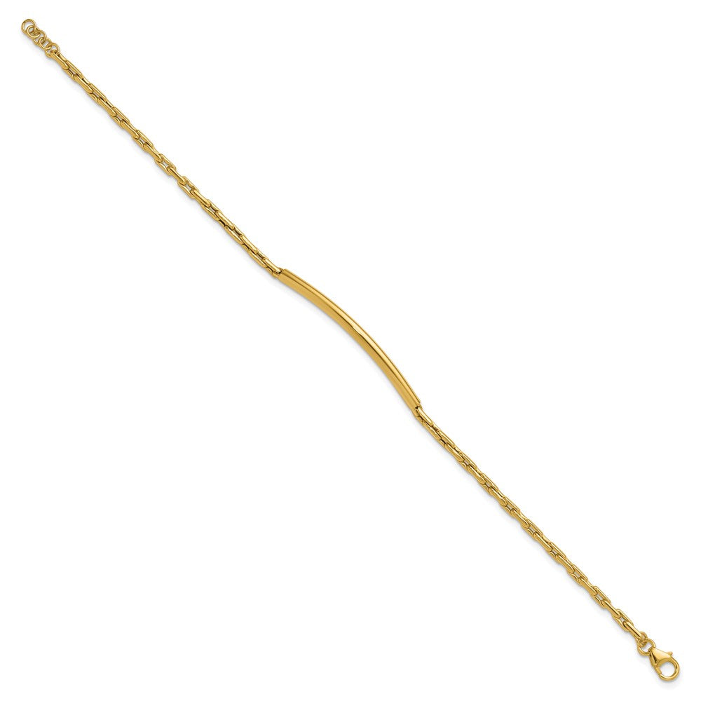 14K Gelbgold Poliert Stab Glieder Mit.25 Zoll Verlängerung. Armband