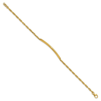 14K Gelbgold Poliert Stab Glieder Mit.25 Zoll Verlängerung. Armband