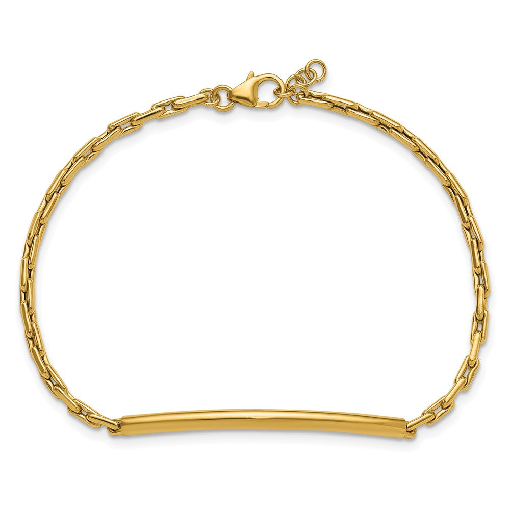 14K Gelbgold Poliert Stab Glieder Mit.25 Zoll Verlängerung. Armband
