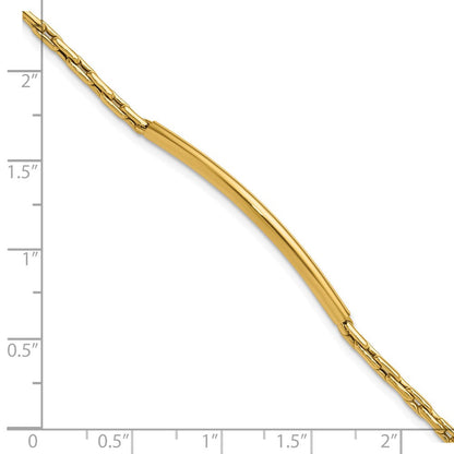 14K Gelbgold Poliert Stab Glieder Mit.25 Zoll Verlängerung. Armband