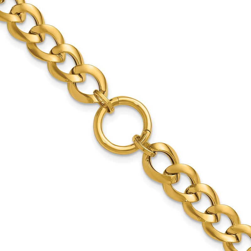 14K Gelbgold Poliert Kreis Akzente Fantasieglieder Armband
