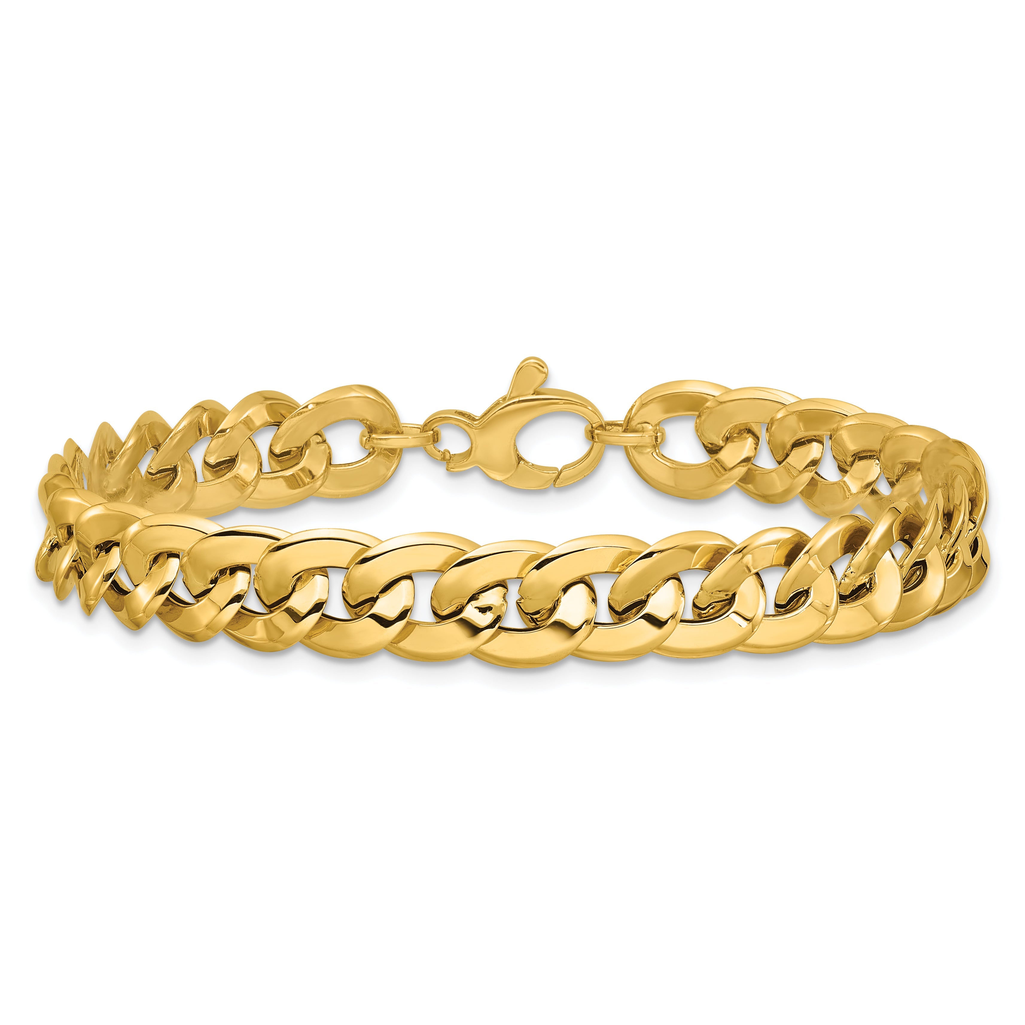 14K Gelbgold Poliert Fantasie Panzer Glieder Gliederarmband