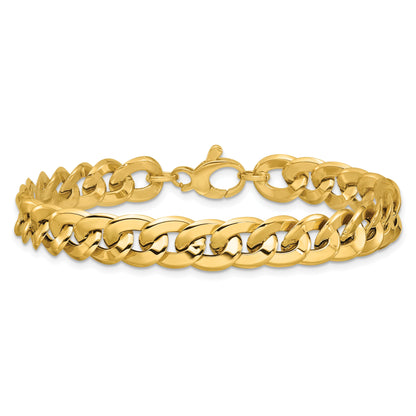 14K Gelbgold Poliert Fantasie Panzer Glieder Gliederarmband