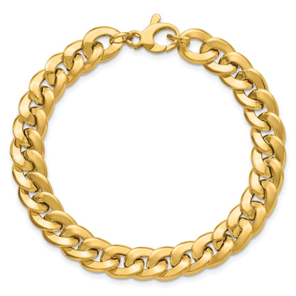 14K Gelbgold Poliert Fantasie Panzer Glieder Gliederarmband