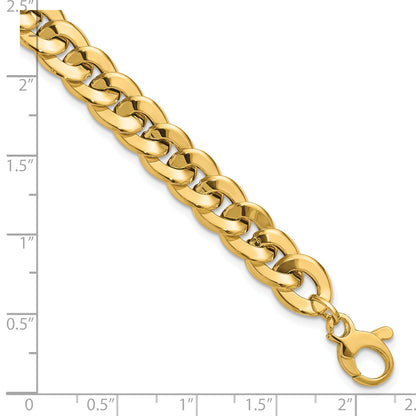 14K Gelbgold Poliert Fantasie Panzer Glieder Gliederarmband