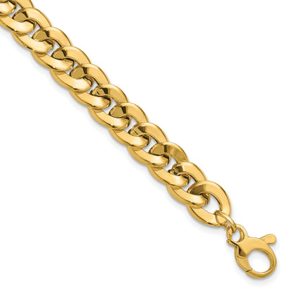 14K Gelbgold Poliert Fantasie Panzer Glieder Gliederarmband
