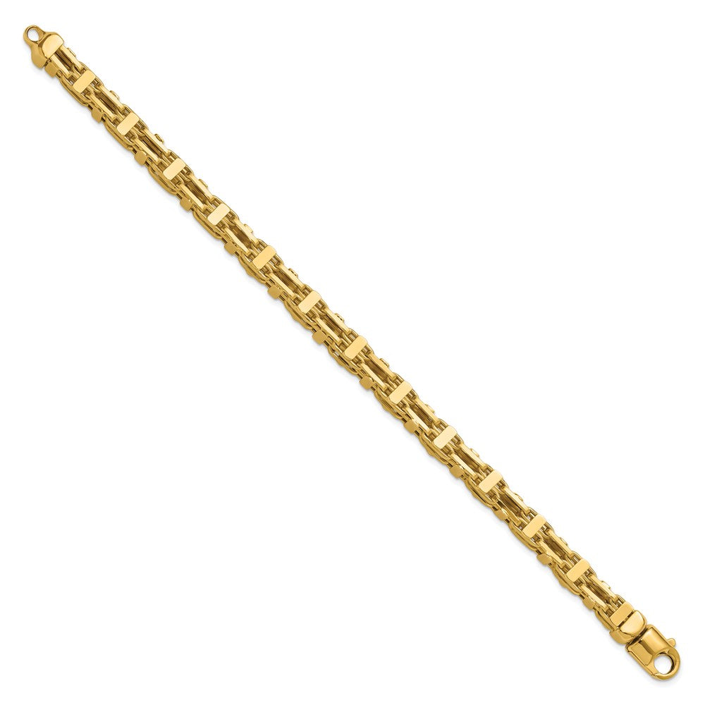 14K Gelbgold Poliert Fantasieglieder Herren Armband