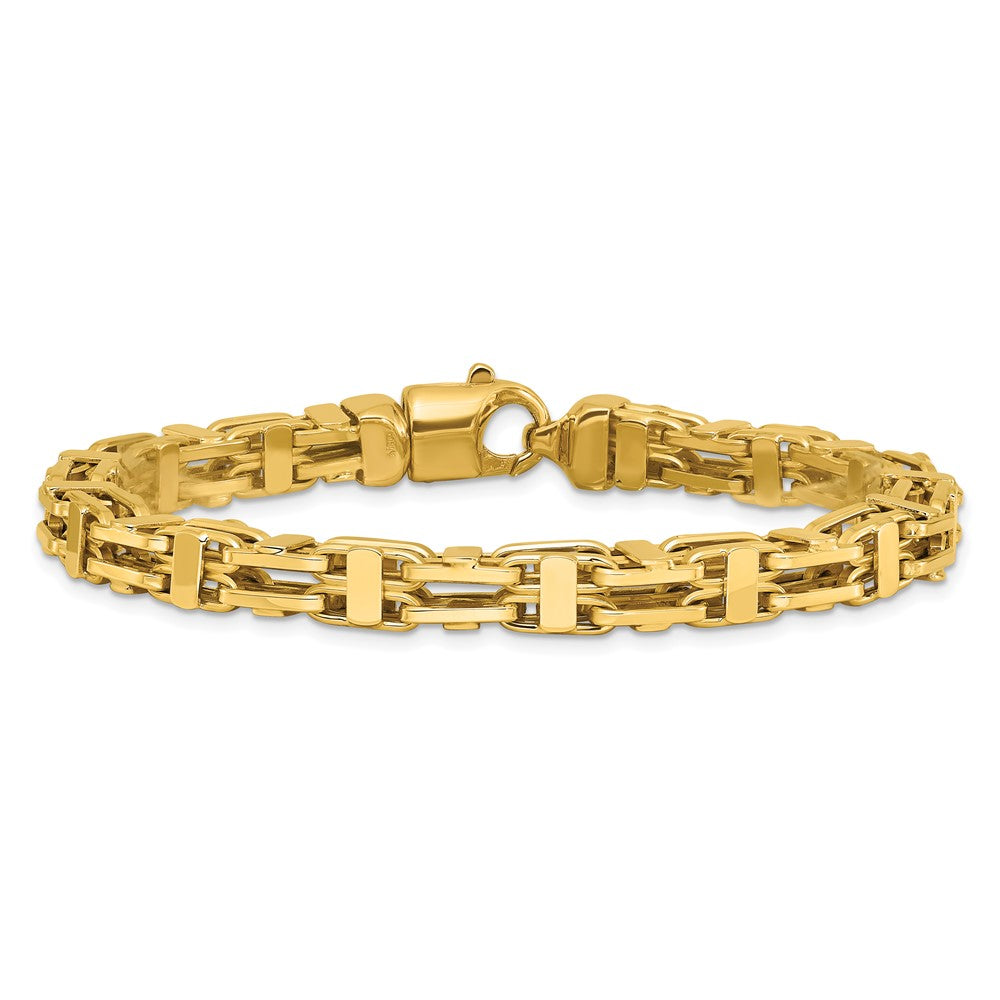 14K Gelbgold Poliert Fantasieglieder Herren Armband