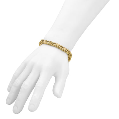 14K Gelbgold Poliert Fantasieglieder Herren Armband