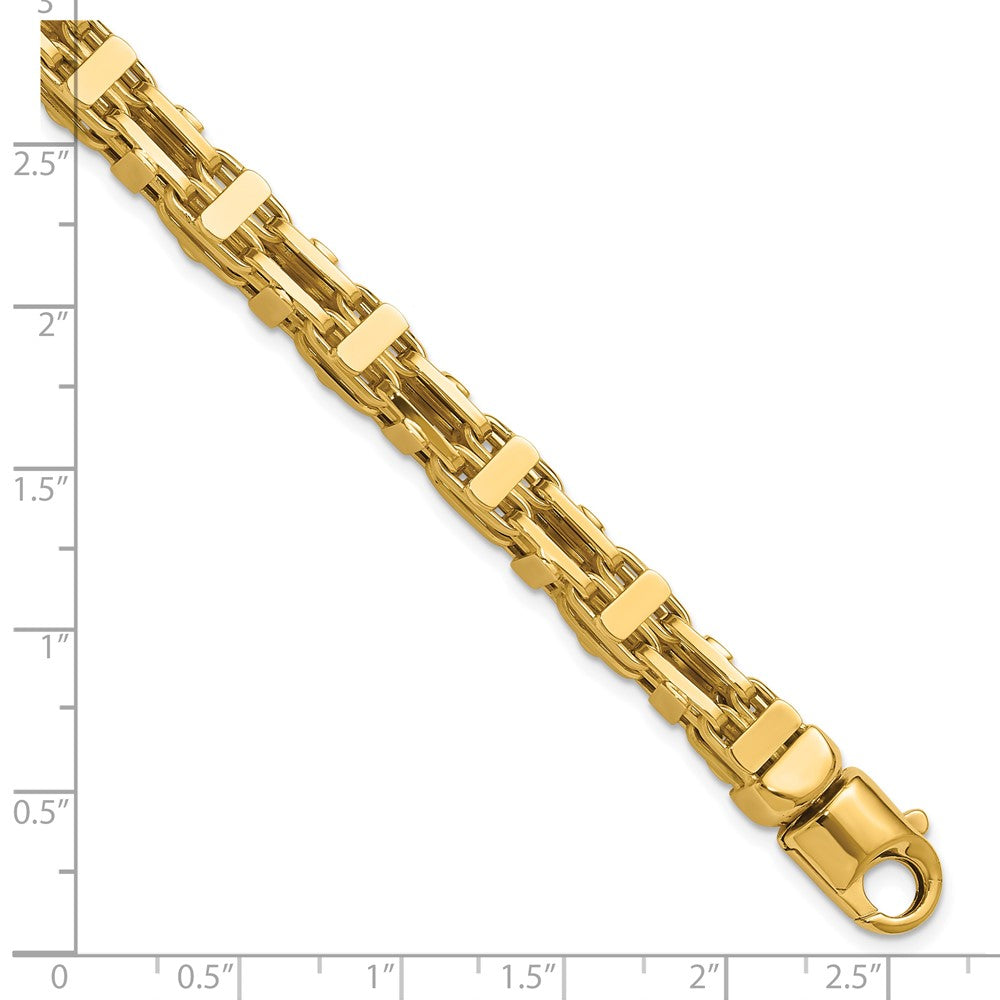 14K Gelbgold Poliert Fantasieglieder Herren Armband