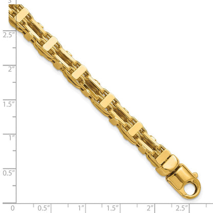 14K Gelbgold Poliert Fantasieglieder Herren Armband