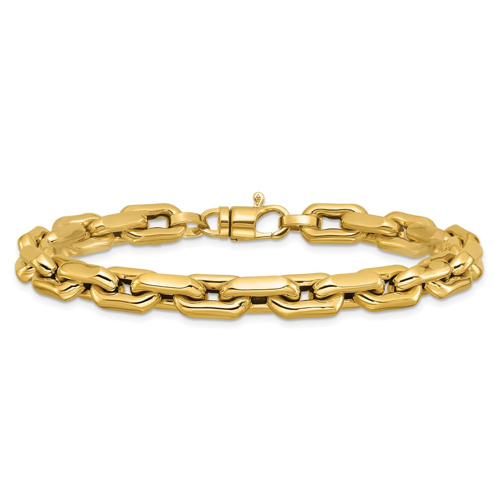14K Gelbgold Poliert Fantasieglieder Herren Armband