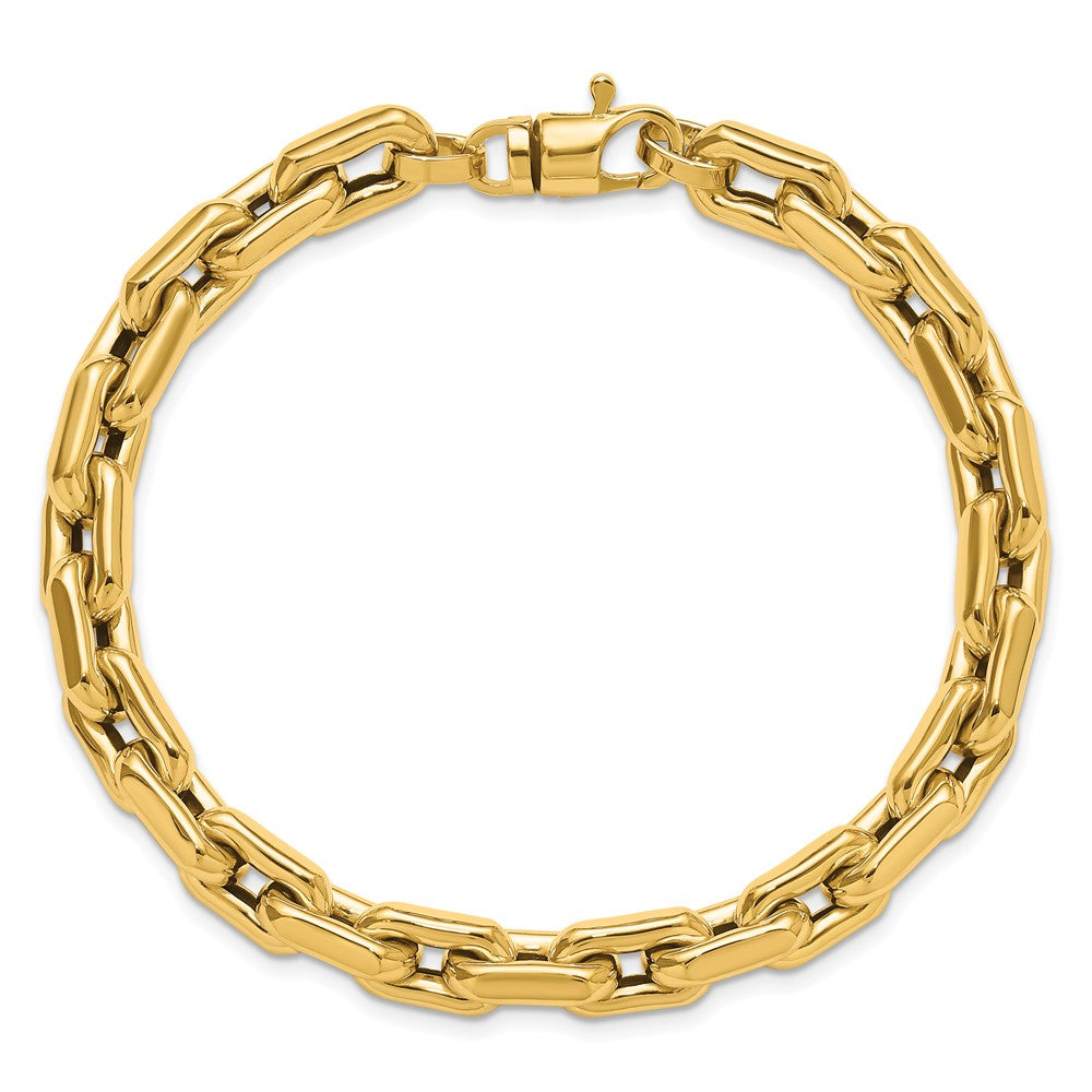 14K Gelbgold Poliert Fantasieglieder Herren Armband