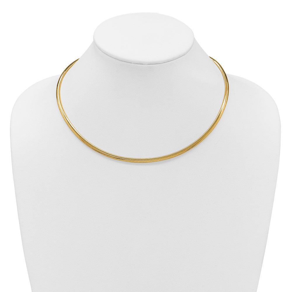 14K Gelbgold Poliert Netz Halskette