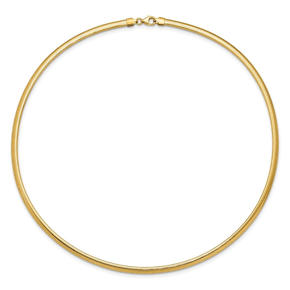 14K Gelbgold Poliert Netz Halskette