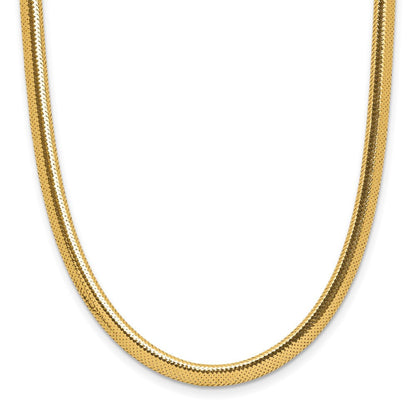 14K Gelbgold Poliert Netz Halskette