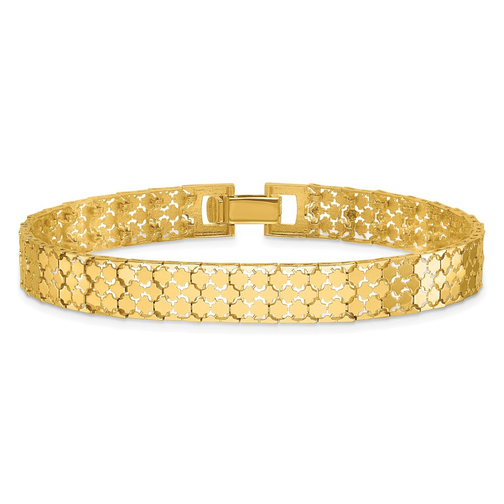 14K Gelbgold Poliert Fantasie Armband