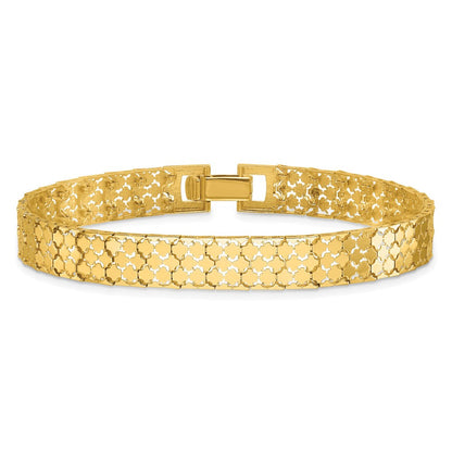 14K Gelbgold Poliert Fantasie Armband