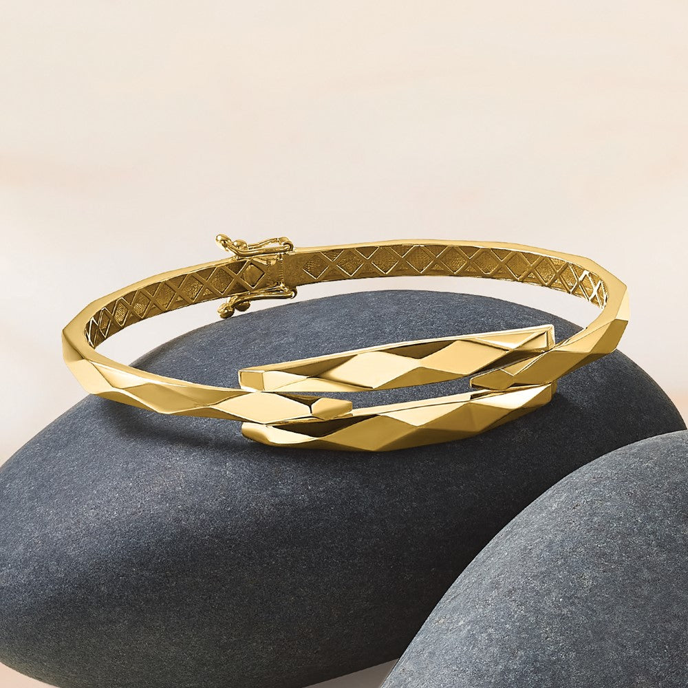 14K Gelbgold Poliert Klappbar Armreif