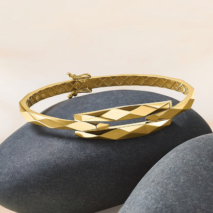 14K Gelbgold Poliert Klappbar Armreif