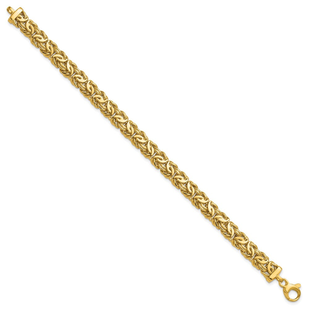 14K Gelbgold Poliert 8.0mm Byzantiner Glieder Armband