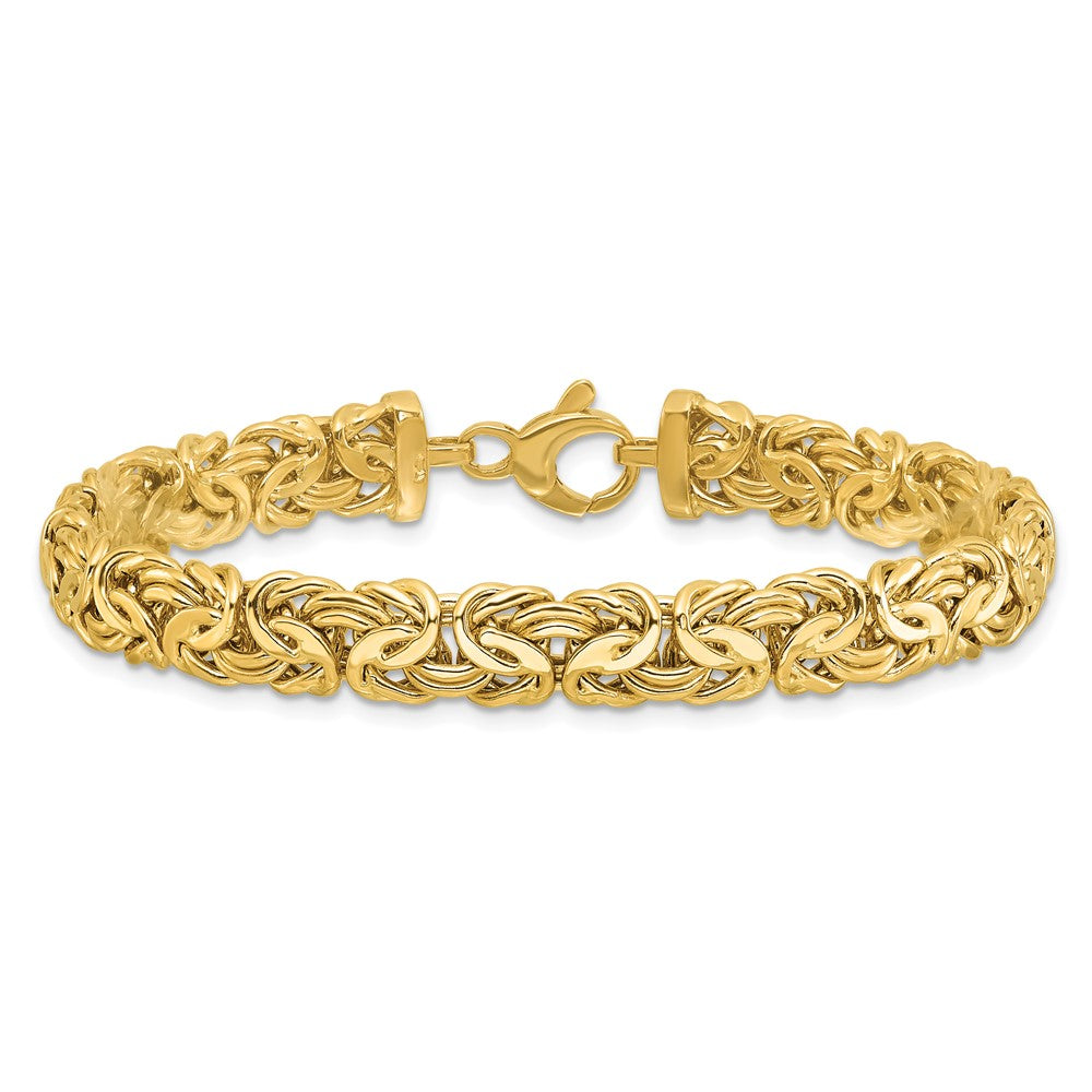 14K Gelbgold Poliert 8.0mm Byzantiner Glieder Armband