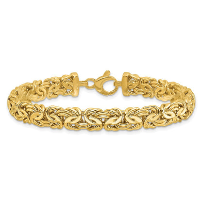 14K Gelbgold Poliert 8.0mm Byzantiner Glieder Armband