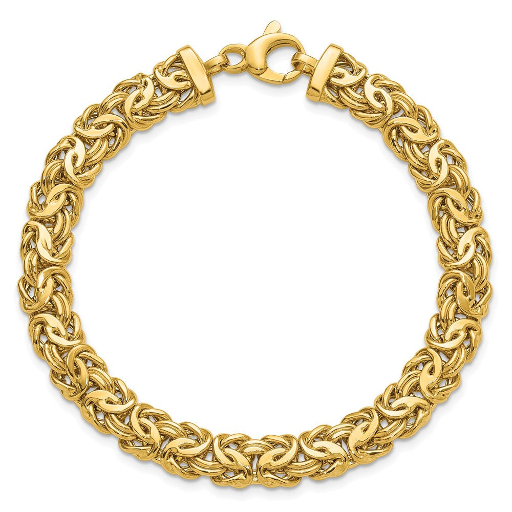 14K Gelbgold Poliert 8.0mm Byzantiner Glieder Armband