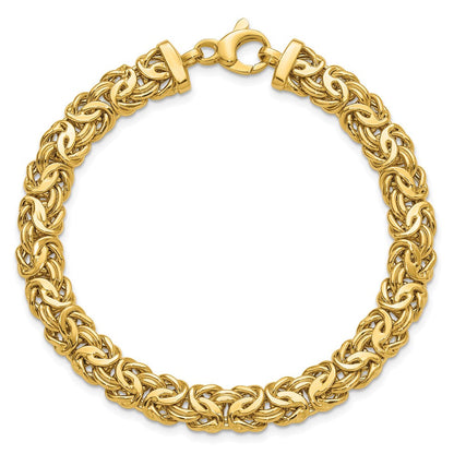 14K Gelbgold Poliert 8.0mm Byzantiner Glieder Armband