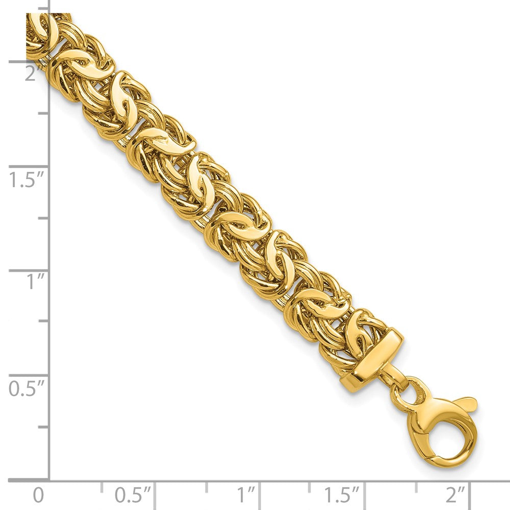 14K Gelbgold Poliert 8.0mm Byzantiner Glieder Armband
