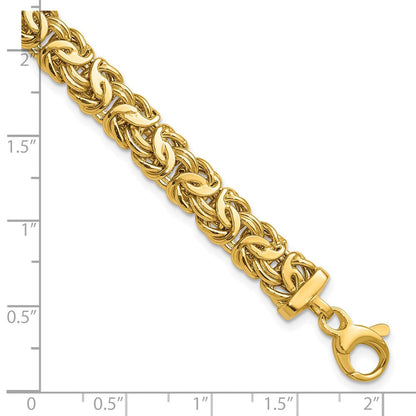 14K Gelbgold Poliert 8.0mm Byzantiner Glieder Armband