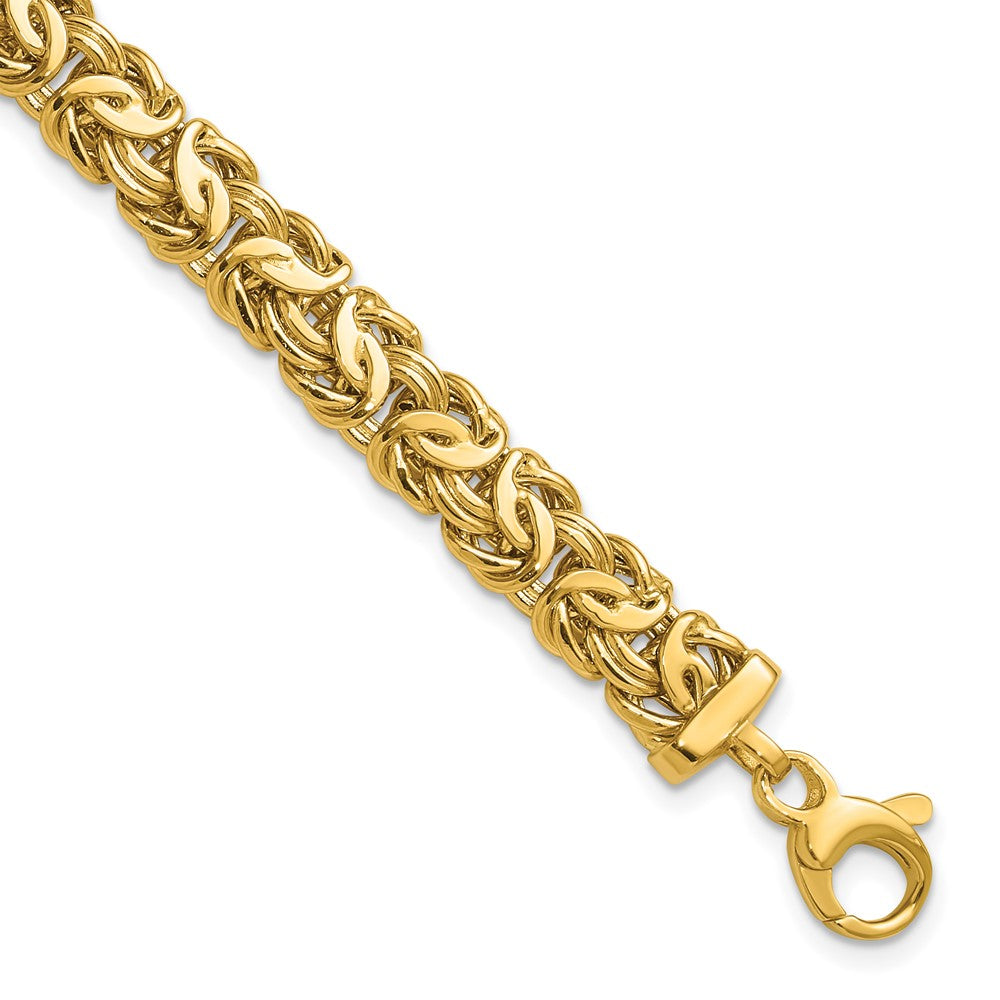 14K Gelbgold Poliert 8.0mm Byzantiner Glieder Armband