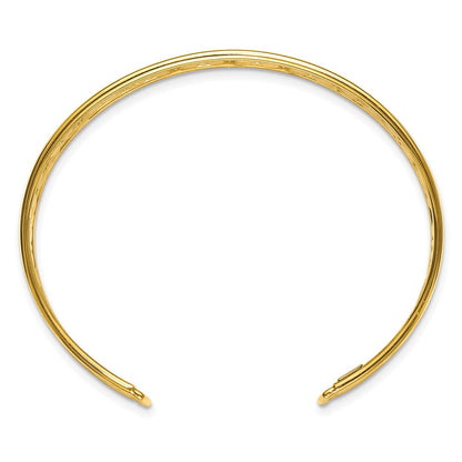 14K Gelbgold Poliert Fantasie Flexibel Manschette Armreif