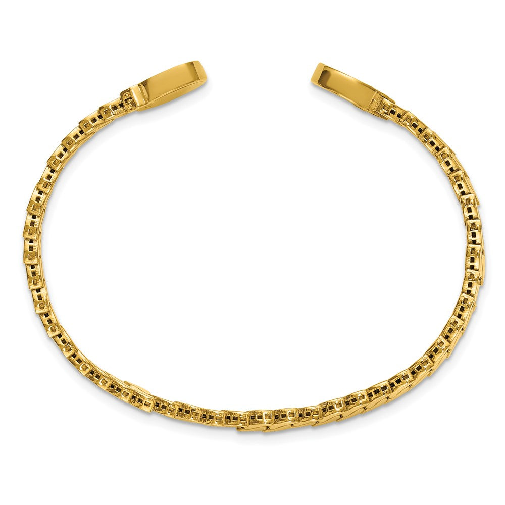 14K Gelbgold Poliert S Glieder Manschette Armreif
