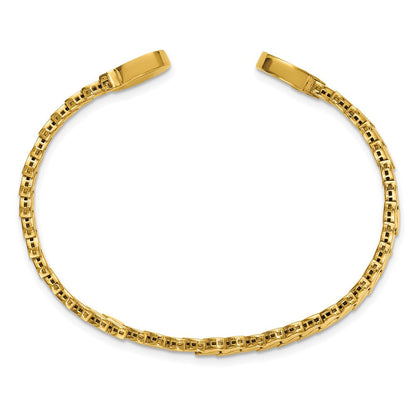 14K Gelbgold Poliert S Glieder Manschette Armreif
