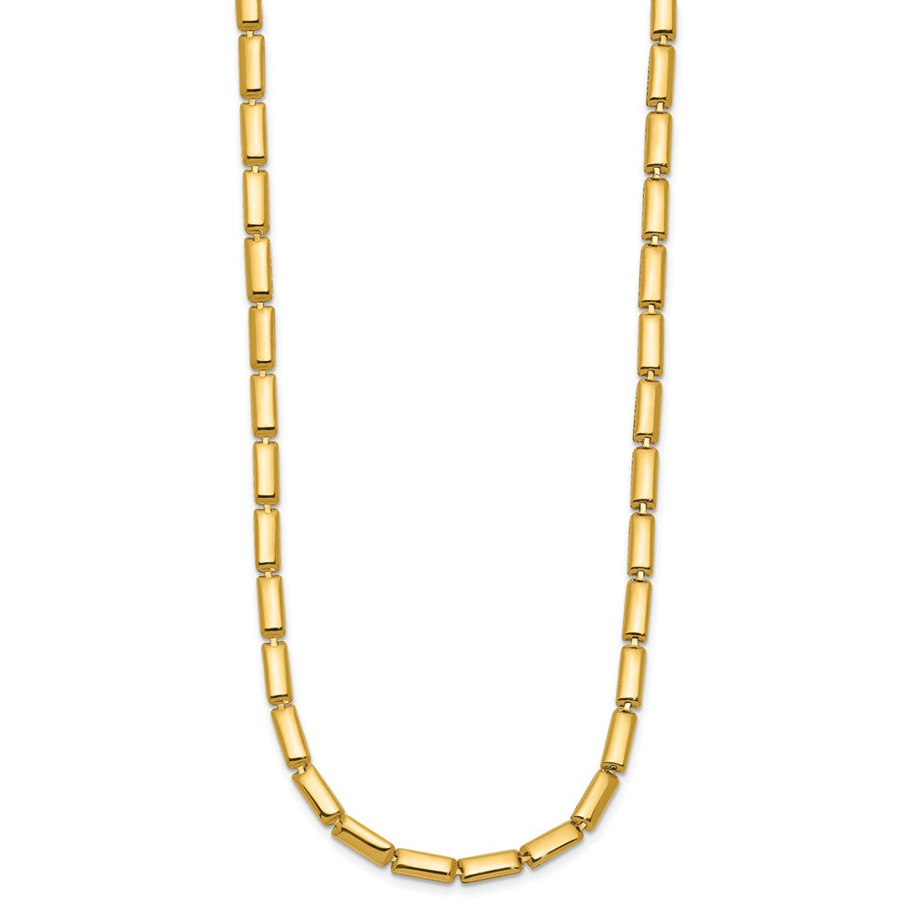 14K Gelbgold Poliert 3.6mm Stab Glieder Halskette
