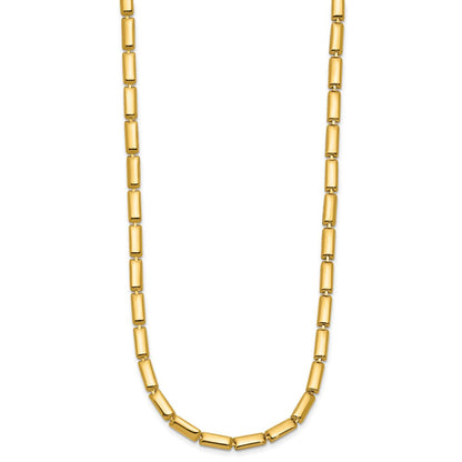 14K Gelbgold Poliert 3.6mm Stab Glieder Halskette