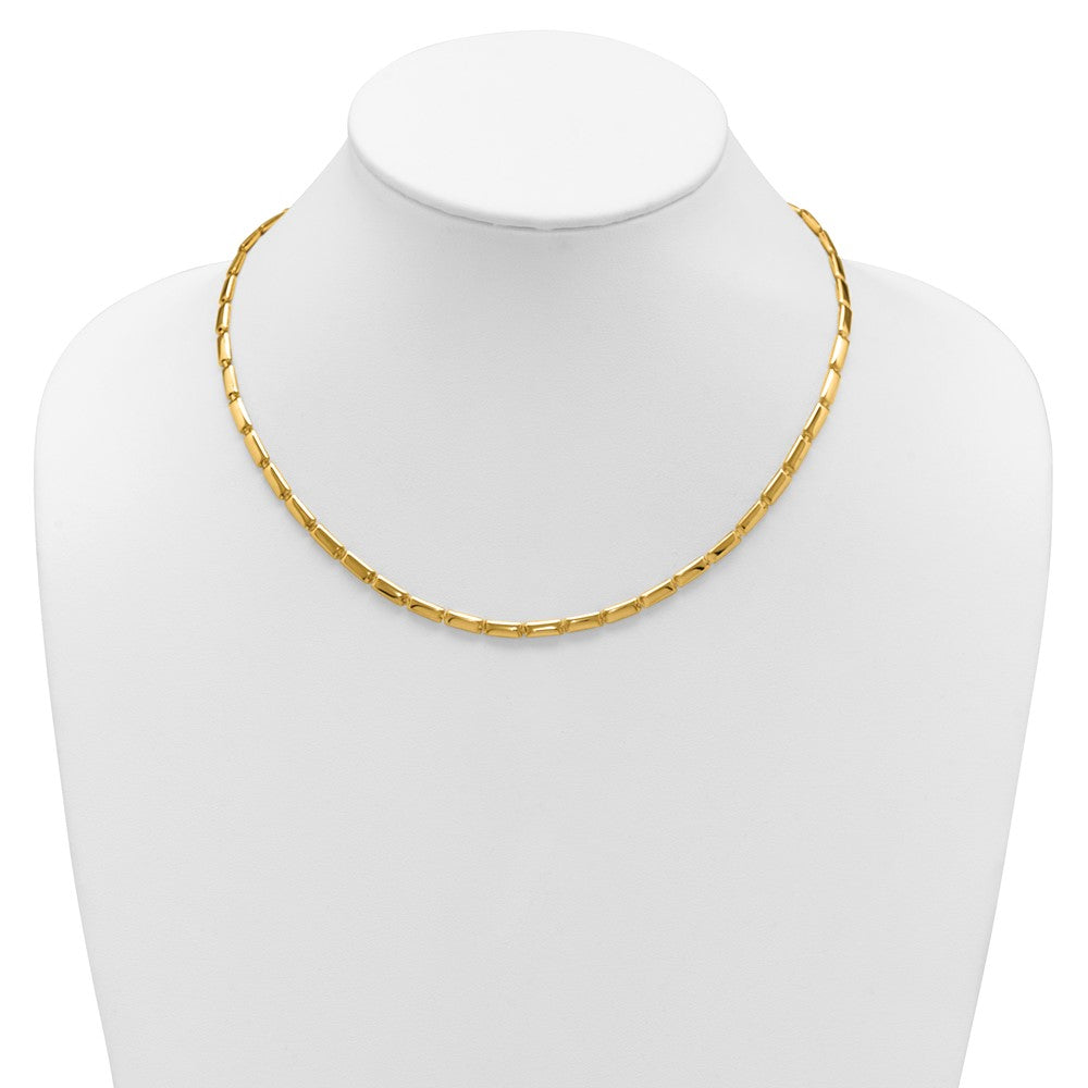 14K Gelbgold Poliert 3.6mm Stab Glieder Halskette