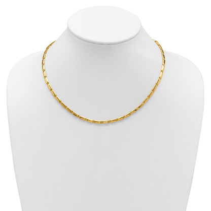 14K Gelbgold Poliert 3.6mm Stab Glieder Halskette