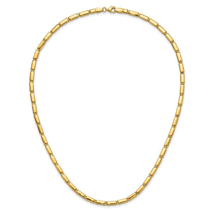 14K Gelbgold Poliert 3.6mm Stab Glieder Halskette