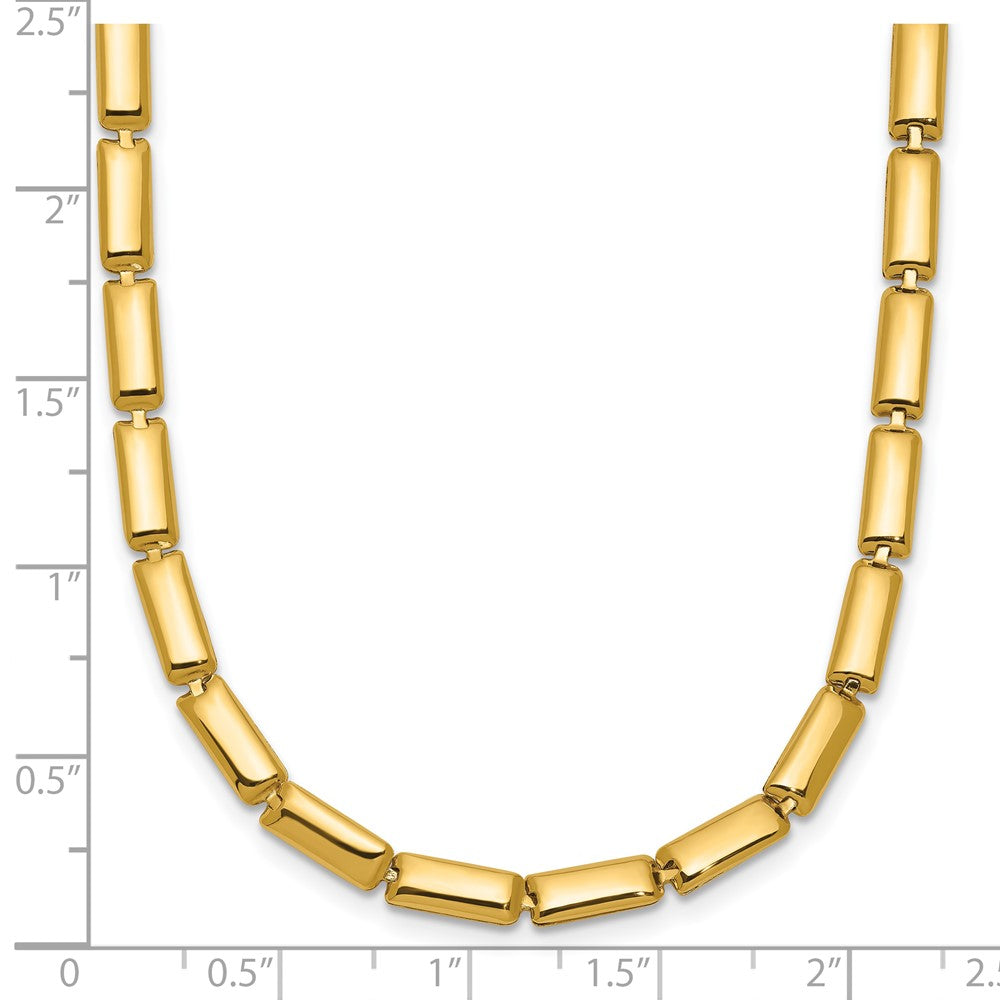 14K Gelbgold Poliert 3.6mm Stab Glieder Halskette