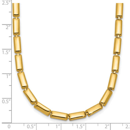 14K Gelbgold Poliert 3.6mm Stab Glieder Halskette