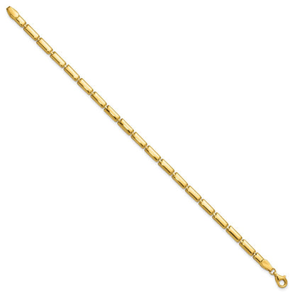 14K Gelbgold Poliert 3.6mm Stab Glieder Armband
