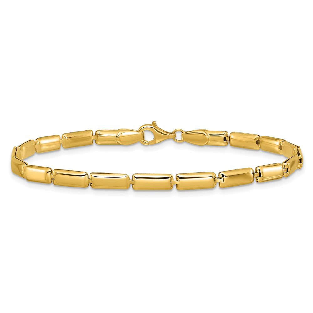 14K Gelbgold Poliert 3.6mm Stab Glieder Armband