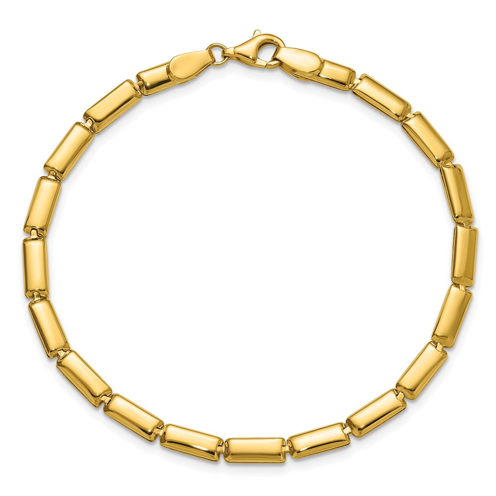 14K Gelbgold Poliert 3.6mm Stab Glieder Armband