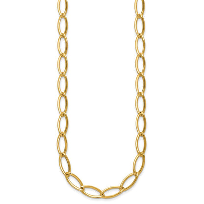 14K Gelbgold Poliert Fantasie Oval Glieder Halskette