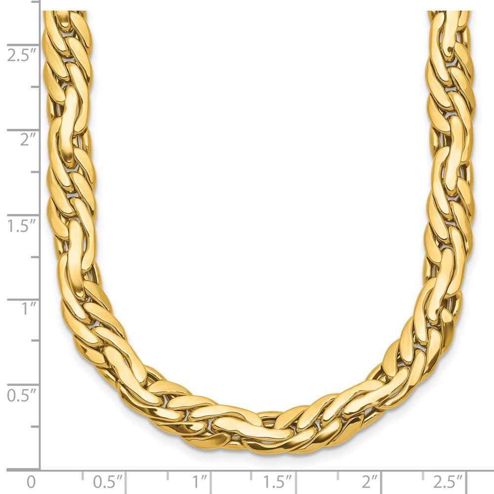 14K Gelbgold Poliert 7.5mm Fantasieglieder Halskette