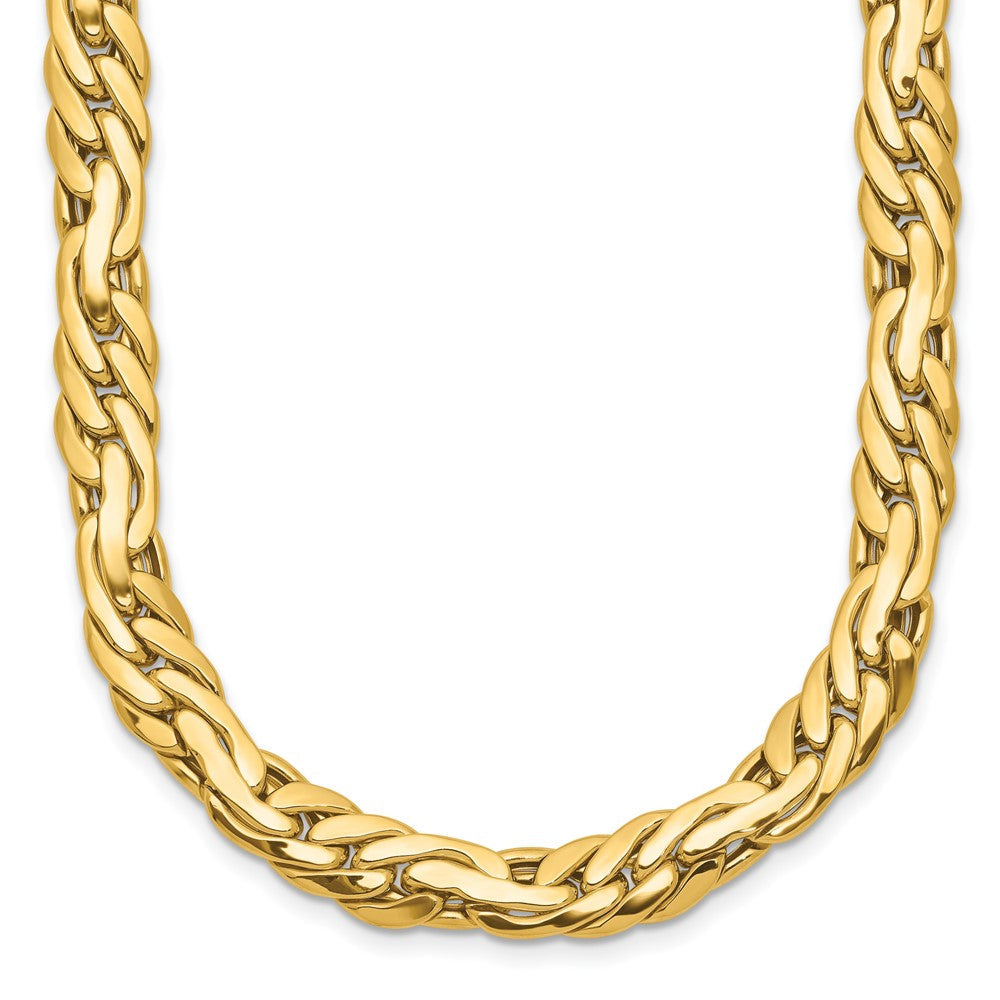 14K Gelbgold Poliert 7.5mm Fantasieglieder Halskette
