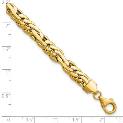 14K Gelbgold Poliert 7.5mm Fantasieglieder Armband